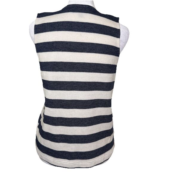 Anthropologie XS Sunday in Brooklyn Navy Ivory Stripe Sleeveless Top - Picture 8 of 8